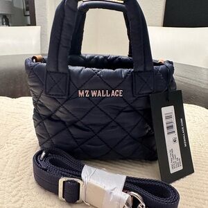 MZ Wallace Dark Blue Quilted Mini Bag